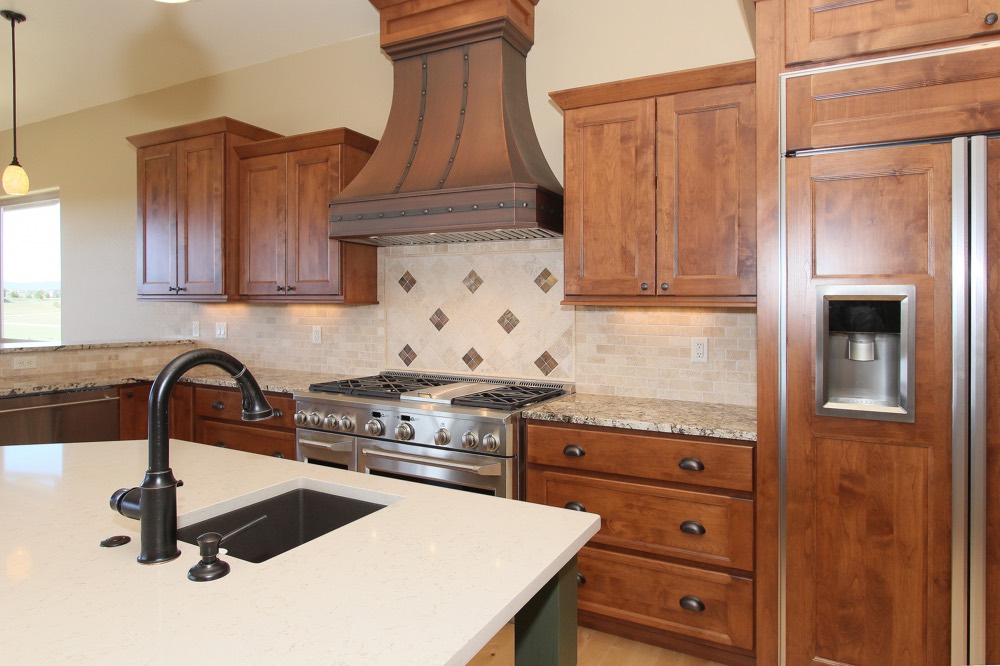 Stained kitchen cabinets